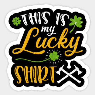 Firefighter This is My Lucky Shirt St Patrick's Day Sticker